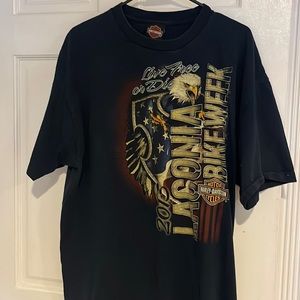 navy harley davidson laconia shirt